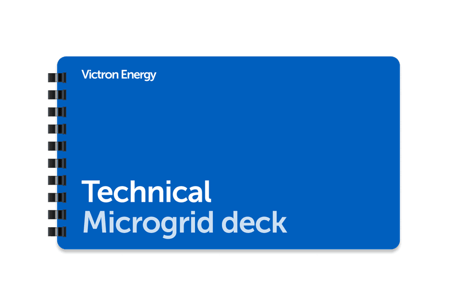 Carpeta de anillas azul titulada Presentación técnica de Microgrid