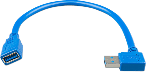 Cable alargador USB con enchufe en ángulo recto