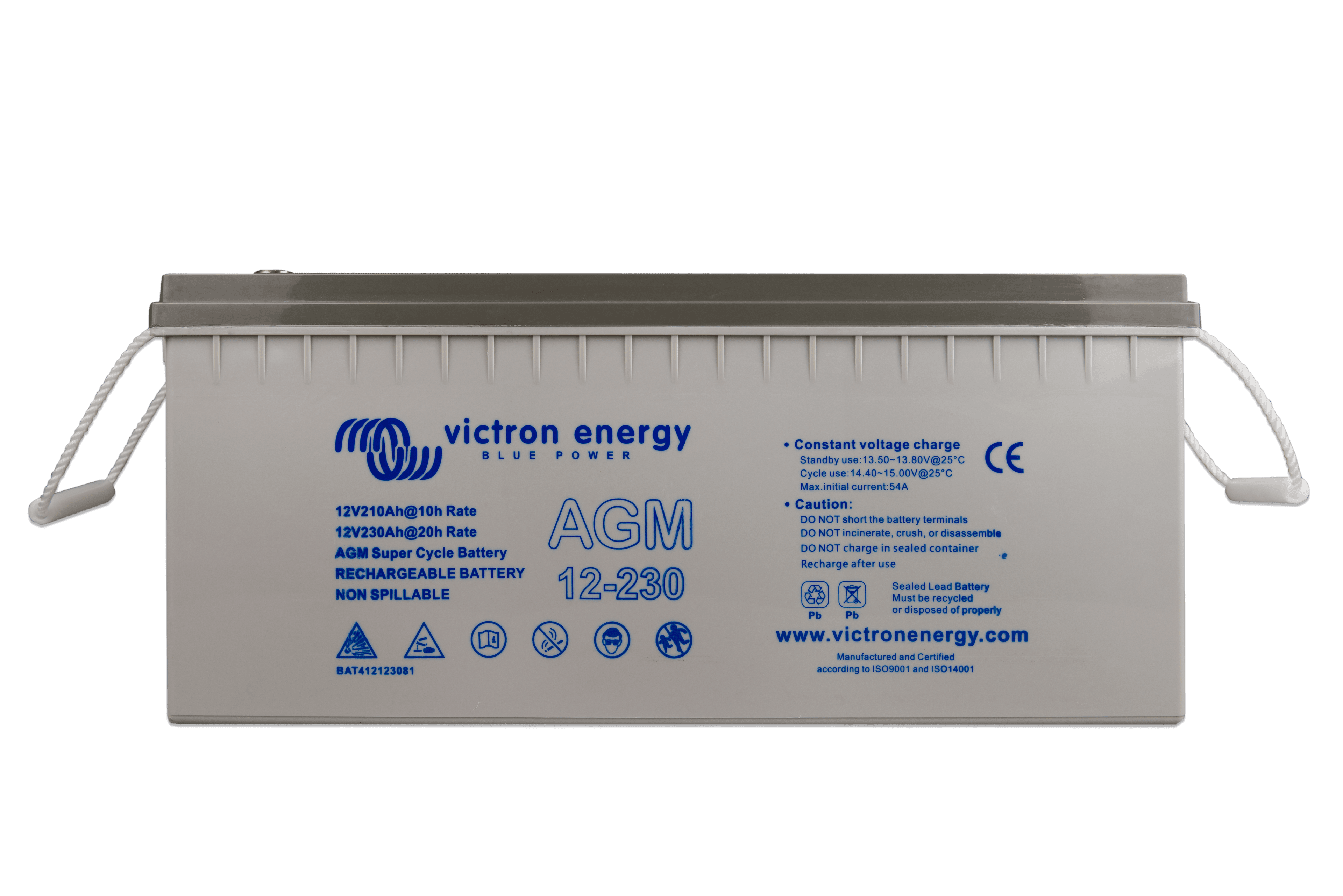 12V 230Ah AGM Super Cycle Battery (front) thumbnail