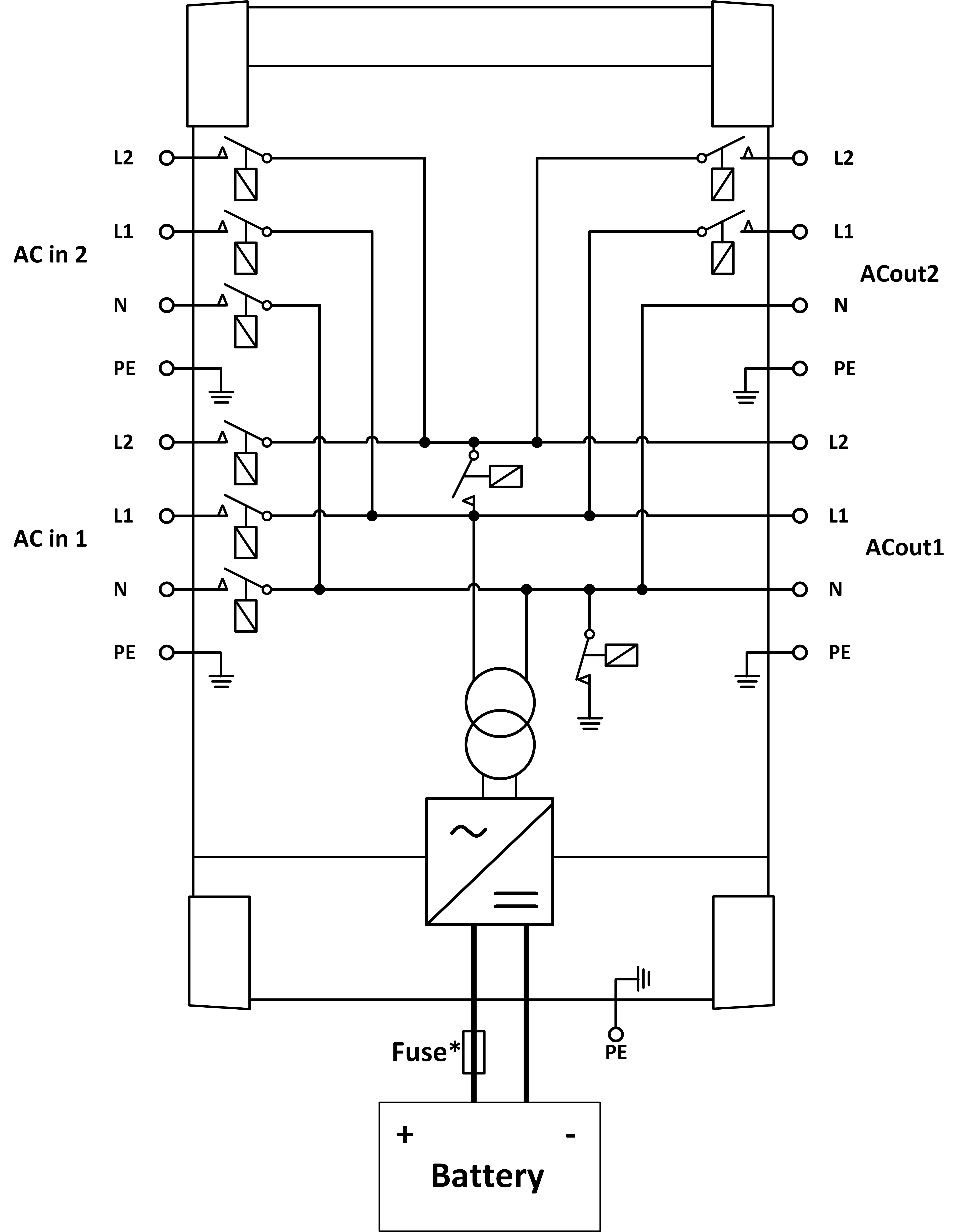 Internal wiring diagram Q-II 2x120V