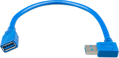 Cable alargador USB con enchufe en ángulo recto